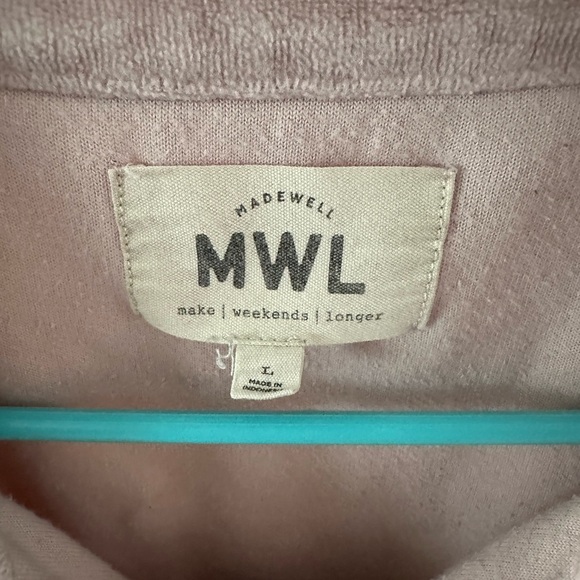 Madewell MWL velour half-zip sweatshirt - Picture 3 of 9